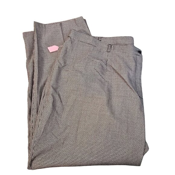 Jms Pants Just My Size Womens Plus Houndstooth Size 30 Black Cream Plaid JJ3857 - Picture 1 of 8